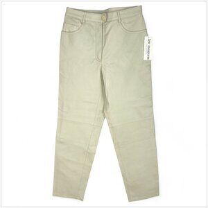 Lew Magram Vintage 80s Ivory Vanilla Leather Pants NWT NEW Dead Stock Retro 8